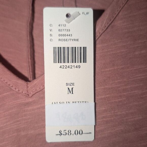 Anthropologie Women's Medium Eric + Ali Top Rose Pink Lace Flutter Sleeve NWT - Picture 4 of 11